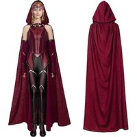 Scarlet Witch Women Cosplay Costume Crown Headpiece Red CloakTop Pants Girdle Gloves Halloween Cosplay Full Set