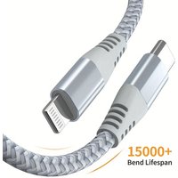 LAIHONEN 1/3PCS Black/Silver USB-C to Lightning Cable 3.3/6.6/10FT, Fast Charge Braided, For iPhone 14-7 Pro Max iPad & More