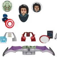 CartoonKT1069Assemble Figures Hero Character Building Block Parts with Shield&Glider Accessories,DIY Assemble Bricks Collect Toy