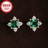 925 sterling silver anti allergic palace style retro mini earrings, no need to remove during sleep