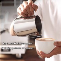 1Pc 150ml Silvery Stainless Steel Milk Frothing Pitcher Steaming Coffee Latte Frother Cup Cappuccino Milk Cream Froth Pitcher