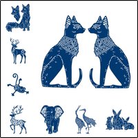 Animals Fox Egyptian Cat Dogs Elephant Rabbits Swan Cutting Dies Hollowed Out Tattered Lace Scrapbooking Card Craft No Stamps