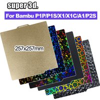 P2S PEO Bambu X1 P1 A1 Build Plate 257x257 PEI Bed Plate Double Side Smooth Texture Spring Steel Sheet For Bambu lab P1S Heatbed