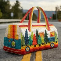 Vibrant Floral Holiday Camping Beach Bags Bohemian 3D Quilted Travel Handbag Mixed Color Leisure Travel Fitness Bag Travel Bag