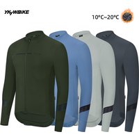 YKYW Autumn Winter Men's Pro Cycling Long Sleeve Jackets Thermal Fleece Warmth Bicycle Jersey Road Bike Clothing Breathable Tops