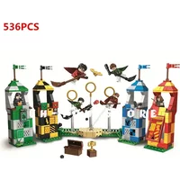 536pcs Magical World of Wizards School Match Broomsticks Ball Game Tower Building Blocks Toys for Birthday GIft