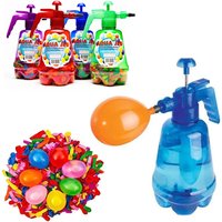 Air Water Balloon Pump With Balloons For Kids Party Outdoor Toy Balloons (Pump and Balloons Random Color)