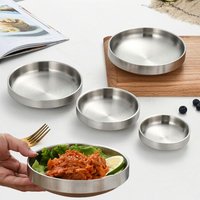 201/304 Stainless Steel Flat Plate Thickened Dinner Bowl Multifunctional Kitchen Tableware for Noodles Seasoning Restaurant Use