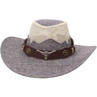 AliExpress NONE Wide Brim Western Cowboy Hats Ethnic Style Mesh Sunscreen Bucket Hat Visor Cap Tibetan Hat Sun Protection Fisherman Cap Cycling