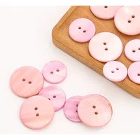 5PC 18/20/25MM Natural Mother of Pearl Shell Pink Round 2-holes Flatback Button Suit Cufflink Shirt Coat Sewing Crafts Supplies