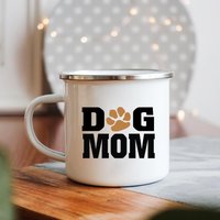 Dog Mom/Dad Print Creative Enamel Handle Mugs Party Beer Cocoa Coffee Tea Cups Couple Camping Cup Breakfast Dessert Oat Milk Mug