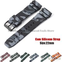 Soft Silicone Watch Band 22mm for Seiko for Rolex Waterproof Camouflage Rubber Watch Strap Bracelet Sport Watch Replacement Belt