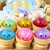 Glitter Dumpling Glitter Dumpling Squishy with Box Glitter Squishy Dumplings Squeeze for Stress Relief