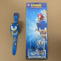 Game Hedgehog Cartoon 24 Styles 3D Projection Watch Sonic Action Figure Kids Flip Toy Watch Projector Toy Kids Birthday Gift