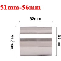 51-62mm Stainless Steel Motorcycle Exhaust Reducer Adapter Link Pipe for Racing Muffler