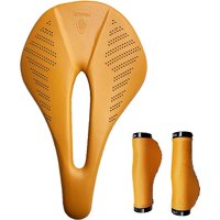 TAOZIK TS010 155mm Bright Orange Yellow TPE Sponge Full Carbon Bicycle Seat Bike Saddle Grips