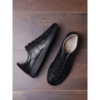 German Military Trainer Shoes Cowhide Sneakers GAT Classic Genuine Leather Rof Stlye Shoes for Men Vintage Male Black Samurai