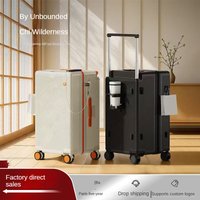 New Wide Handle Luggage 20 inch Carry-on Suitcase 22-28 inch 3:7 Split Large Capacity Travel Suitcase with Cup Holder
