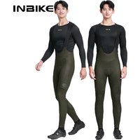 AliExpress INBIKE Men's Winter Thermal Fleece Cycling Bib Pants Windproof Bicycle Tights with Chamois Padding Pockets MTB Cycling Clothing