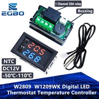 1PCS W2809 W1209WK Digital LED Thermostat Temperature Controller Smart Temp Sensor Board Module 12V DC + Waterproof NTC Sensor