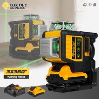 Electric Goddess DW089 For Dewalt 12V Li-Ion Battery Pin Laser Level 1:1 Self Levelling 12 Line 3 x 360 Green Beam Laser