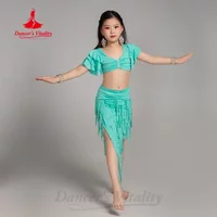 Belly Dancing Outfit for Girls Temperament Elegant Tassel Practice Suit Children's Oriental Dance Professional Training Clothing