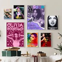 Singer O-Olivia Cool R-Rodrigo DIY Sticky Poster Whitepaper Prints Posters Artwork Vintage Decorative Painting