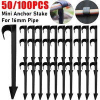 50/100PCS Garden Irrigation Hose Anchor for 16mm Pipe Fixed Stakes Micro Hose Anchor Mini Ground Stake for Tent Garden Sprinkler