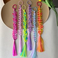 Gradient Color Synthetic Hair Extensions Ponytail Twist Braid Hair Rope Kids Bubble Braids Hairbands Party Cosplay Hairpieces