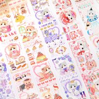 1 Roll 2m Cute Cartoon Bear Cat Washi Tape Stickers Kawaii Animal DIY Scrapbook Journal Decorative tape Stickers