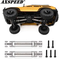 AXSPEED 2PCS Stainless Steel Center Drive Shafts D-shaped Holes for 1/18 RC Crawler FMS FCX18 LC80 Upgrade Parts