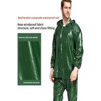 AliExpress NONE Thickened Unisex Raincoat Suit with Hood Water Proof Two-piece Adult Raincoat PVC Motorcycle Rain Coat Hiking Bike