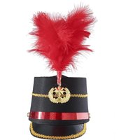 Drum Horn Uniform Hat Band Hat Conductor Performance Hat with Feather Decor for Kids Adult