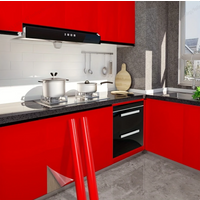 Bright Solid Red Self-Adhesive Contact Paper, Waterproof Removable Vinyl Wall Sticker for Cabinets, Furniture, Kitchen, Bedroom