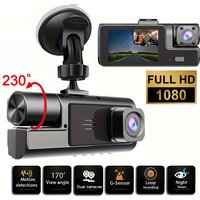 Nuokaiqi Dual-Lens Car Accessories Dash Cam Fhd1080P Front and 720P Internal Wide-Angle Recording Car Dvr Camera with Infrared Night Vision, Optional Card Package