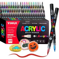 24/36/48 Colors Acrylic Paint Pens Markers Brush Tip Paint Markers For Rock Painting Wood Stone Glass Gift DIY Crafts
