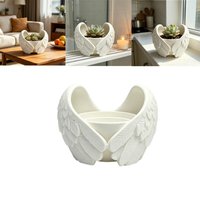 Simple Angel Wings Flower Pot For Succulents Seedlings Cuttings Transplant Home Living Room Tabletop Decor Gardening Pots