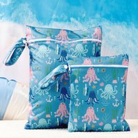 HappyFlute 2-Pack Diaper Bag Set S+M Size Waterproof with Antimicrobial Coating Tote for Baby Essentials Makeup & Travel