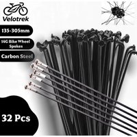 AliExpress GODLIKE High Quantity 32pcs Bicycle Spokes Bike Wheel Spokes 14G Steel Bicycle Spokes Various Diameter Black J-Bend Spoke Various Sizes