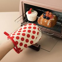 1PC Heat Insulating Potholder Kitchen Gloves Anti-scald Microwave Oven Baking High Temp Resistant BBQ Cooking Mitt