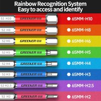 GREENERY Rainbow Hex Head Allen Wrench Screwdriver Bit Set S2 Tungsten Steel Multi-Size Impact Quick Release for Electric Drill