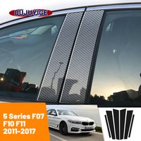 For BMW 5 Series F07 F10 F11 2011-2017 2012 2013 2014 Carbon Fiber Window Door Column Deal B C Pillar Post Cover Trim Sticker