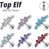 Jewelry Geometric Titanium Labret Earrings ASTM F136 Piercing Internal Thread Helix Tragus Lobe Flat Back Children