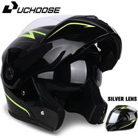 2022 UCHOOSE New Motorcycle helmet full face racing with Double sun visor Women man flip up Double lens DOT