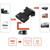 HDMI Female to VGA Male Converter with Audio Adapter Support 1080P Signal Output