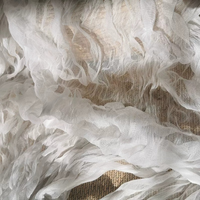1meter Bubble Texture Pleated Tulle Sheer Soft Mesh Fabric Designer Dress Handmade DIY Home Decoration Craft Material Fashion