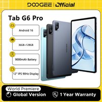 DOOGEE Tab G6 Pro 2 IN 1 Tablet Android 16 Dual Speakers 12'' 90Hz Display 36GB RAM 128GB 9000mAh Battery Helio G100 Octa Core