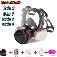 6800 Full Face Safety Work Gas Masks Survival Nuclear and Chemical with 40mm Activated Carbon Filter & Anti-Fog Design