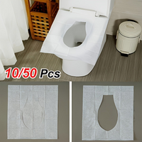 10/50 PCS Disposable Toilet Seat Cushion Paper Portable Toilet Seat Cushion Paper Soluble in Water for Travel