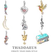 Charm Constellation Cat Parrot Bus Snake Hummingbird Koi Moon Heart Dreamcatcher Winter Cute Lucky Magic Europe Women Men Gift